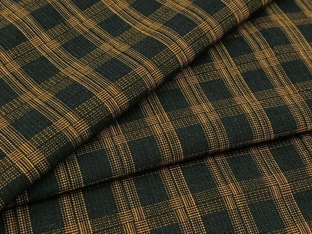平和屋着物▽上質な紬 単衣 格子 正絹 逸品 AABB7722jh