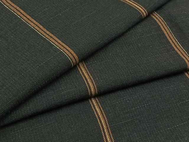 平和屋着物▽上質な紬 単衣 縞 正絹 逸品 未使用 AABB7727jh