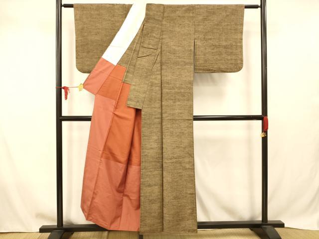 平和屋着物■上質な紬 霞文 正絹 逸品 AABB7815fw