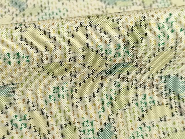 平和屋着物●上質な紬 枝葉文 正絹 逸品 AABB7890ck