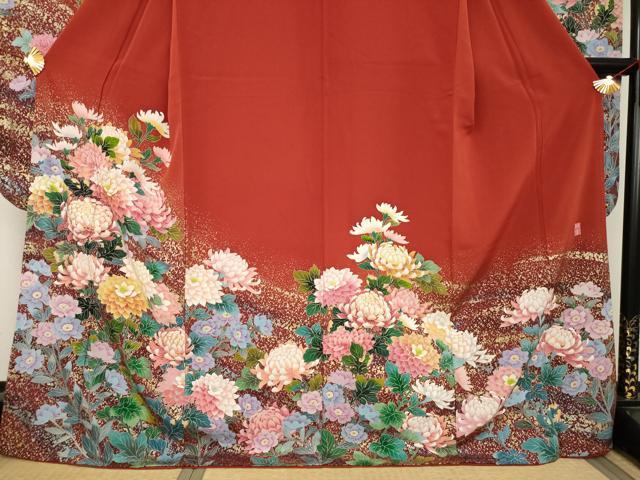 平和屋着物●豪華振袖 友禅 作家物 白鳥映雪 駒刺繍 花尽くし 暈し染め 金彩 正絹 逸品 AABB7909ck