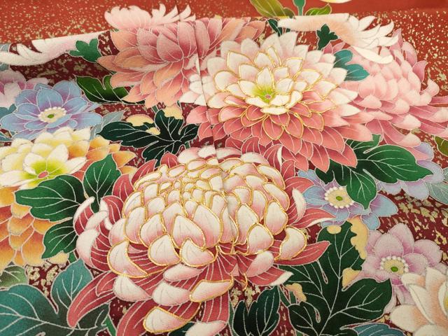 平和屋着物●豪華振袖 友禅 作家物 白鳥映雪 駒刺繍 花尽くし 暈し染め 金彩 正絹 逸品 AABB7909ck