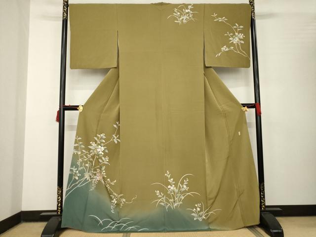 平和屋着物●訪問着 友禅 作家物 花鳥文 暈し染め 正絹 逸品 AABB7915ck