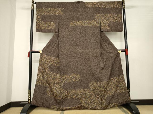 平和屋着物●訪問着 エ霞花唐草文 正絹 逸品 AABB7938ck