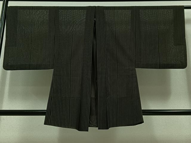 平和屋着物▽男性 羽織 紬地 スリーシーズン 春夏秋 塵除け 縞 正絹 逸品 AABB8006jh