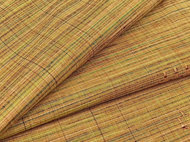平和屋着物▽上質な紬 単衣 横段文 正絹 逸品 AABB8018jh