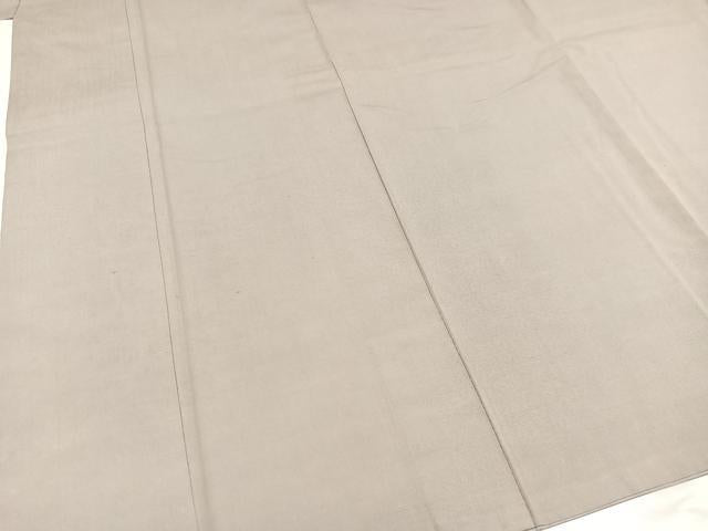 平和屋着物●上質な紬 色無地 利休白茶色 正絹 逸品 AABB8172ph