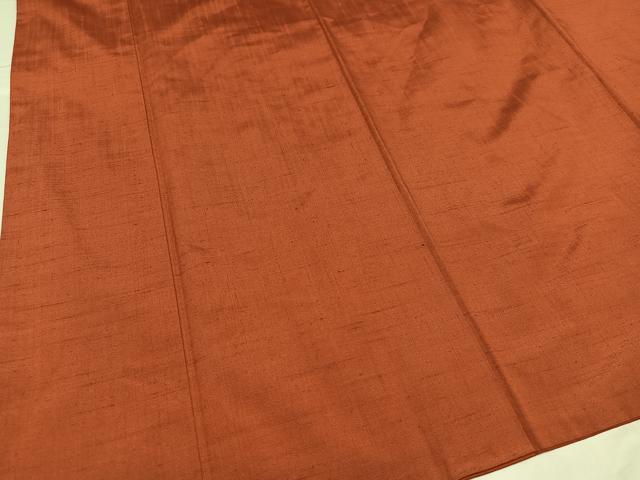 平和屋着物●上質な紬 色無地 赤茶色 正絹 逸品 AABB8240ph