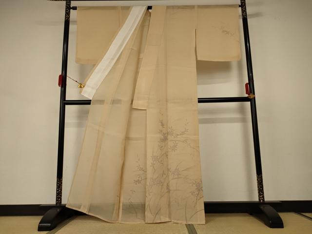 平和屋着物*夏物 訪問着 紗 作家物 草花文 ますいわ屋扱い 正絹 逸品 AABB8246jd