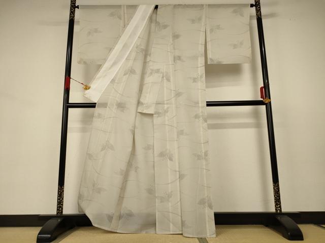 平和屋着物*夏物 本場大島紬 夏大島 舞蝶文 正絹 逸品 AABB8247jd