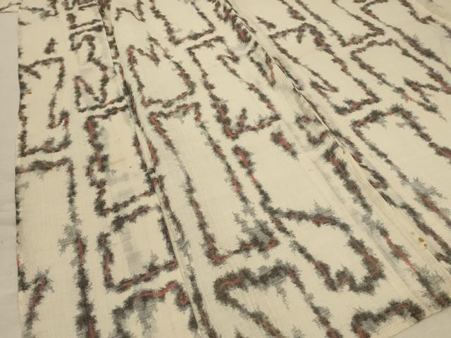 平和屋着物*夏物 小千谷ちぢみ 幾何学文様 麻 逸品 AABB8248jd