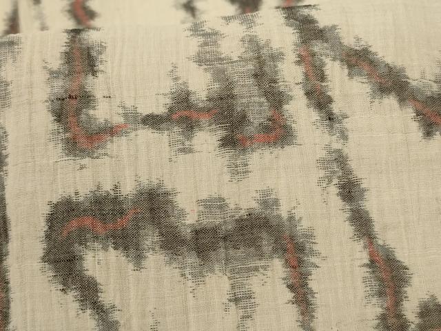 平和屋着物*夏物 小千谷ちぢみ 幾何学文様 麻 逸品 AABB8248jd
