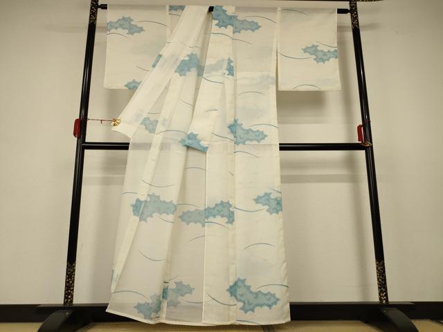 平和屋着物*夏物 小紋 絽 舞蝶文 洗える着物 AABB8282jd