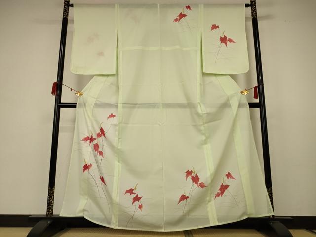 平和屋着物*夏物 訪問着 絽 草花文 暈し染め 洗える着物 AABB8289jd