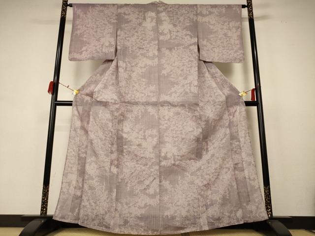 平和屋着物*夏物 小千谷ちぢみ 草花文 麻 逸品 AABB8303jd