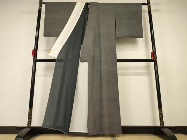 平和屋着物*夏物 江戸小紋 絽 鮫小紋柄 正絹 逸品 AABB8314jd