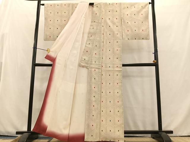 平和屋着物■お召 亀甲文 正絹 逸品 AABB8330oa