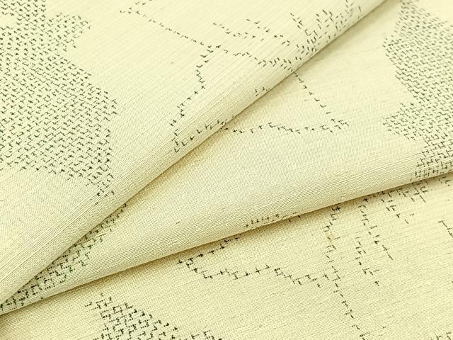 平和屋着物▽上質な紬 単衣 舞蝶文 正絹 逸品 AABB8361jh