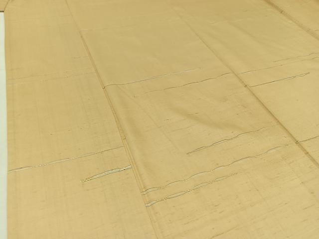 平和屋着物▽上質な紬 単衣 横段文 正絹 逸品 AABB8388jh