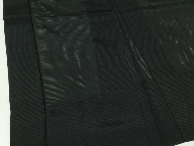 平和屋着物▽男性 黒紋付 羽織 スリーシーズン 春夏秋 塵除け 暗黒色 正絹 逸品 AABB8393jh