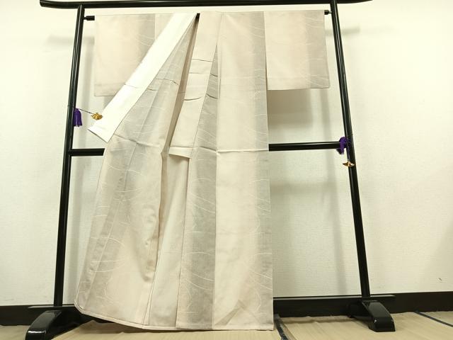 平和屋着物▽本塩沢 単衣 流水文 正絹 逸品 AABB8397jh