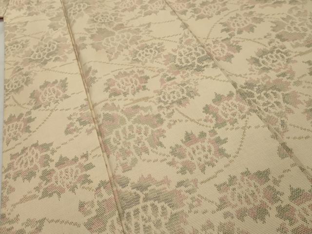 平和屋着物■上質な紬 草花文 正絹 逸品 AABB8473cs