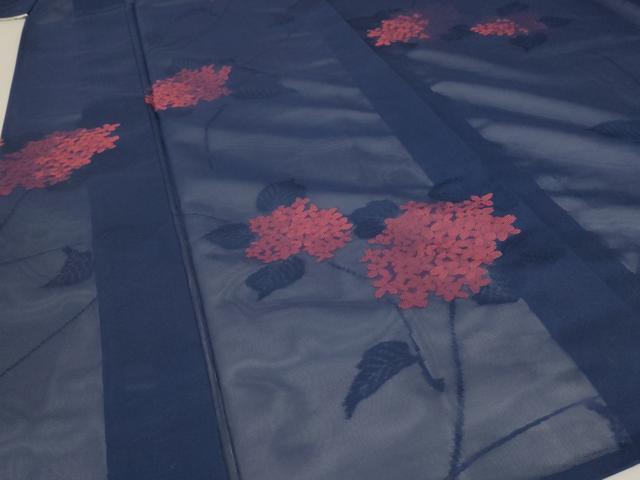 平和屋着物*夏物 小紋 紗 紫陽花 正絹 逸品 未使用 AABB8610st