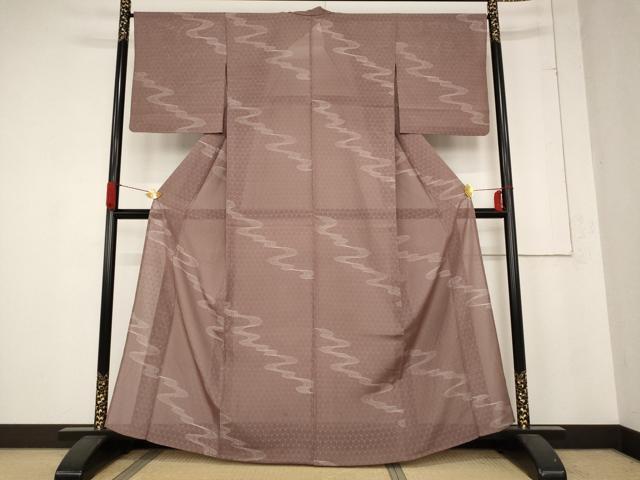 平和屋着物*夏物 小紋 絽 流水文 正絹 逸品 AABB8611st
