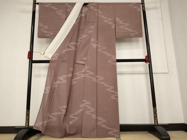平和屋着物*夏物 小紋 絽 流水文 正絹 逸品 AABB8611st