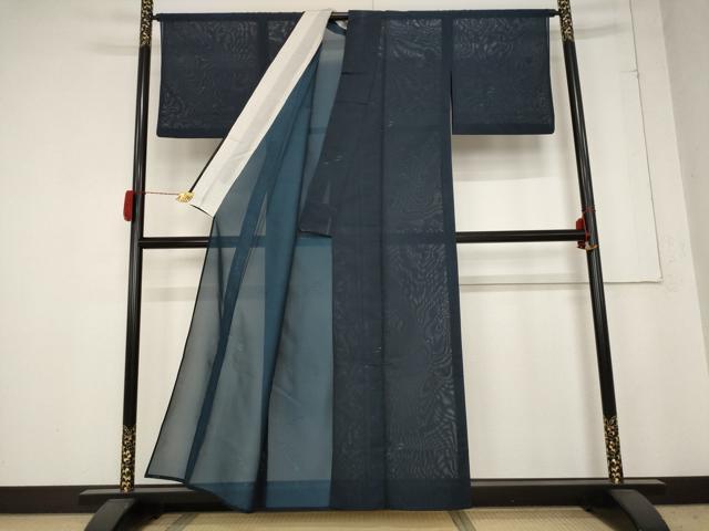 平和屋着物*夏物 小紋 紗 枝葉文 正絹 逸品 AABB8617st