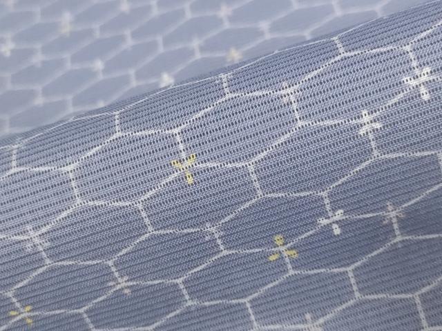 平和屋着物*夏物 小紋 絽 亀甲花文 洗える着物 AABB8634st