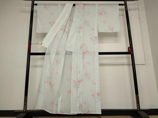 平和屋着物*夏物 小紋 絽 草花文 洗える着物 AABB8661st