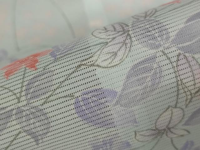 平和屋着物*夏物 小紋 絽 草花文 洗える着物 AABB8661st