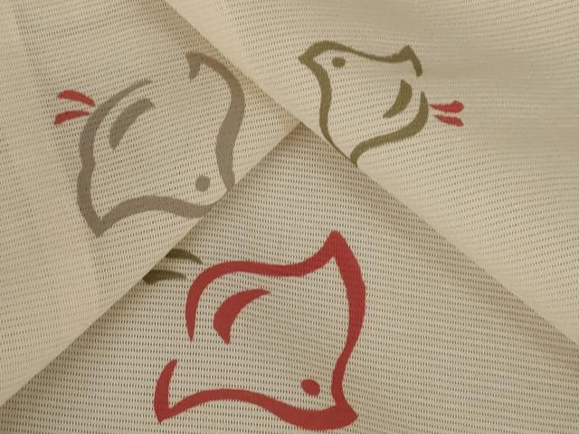 平和屋着物*夏物 小紋 絽 千鳥文 洗える着物 AABB8679st