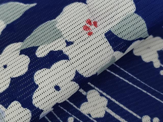 平和屋着物*夏物 小紋 絽 舞花文 洗える着物 AABB8691st
