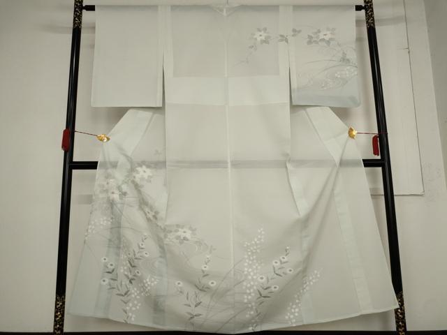 平和屋着物*夏物 訪問着 絽 流水草花文 銀彩 やまと誂製 正絹 逸品 AABB8693st