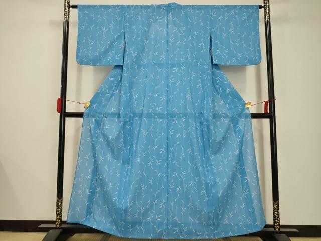 平和屋着物*夏物 小紋 絽 草花文 洗える着物 AABB8785sx