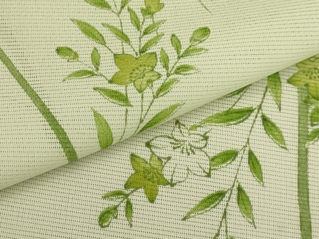 平和屋着物*夏物 小紋 絽 草花文 洗える着物 AABB8813sx