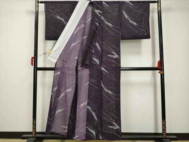 平和屋着物*夏物 小紋 絽 草花文 洗える着物 AABB8819sx