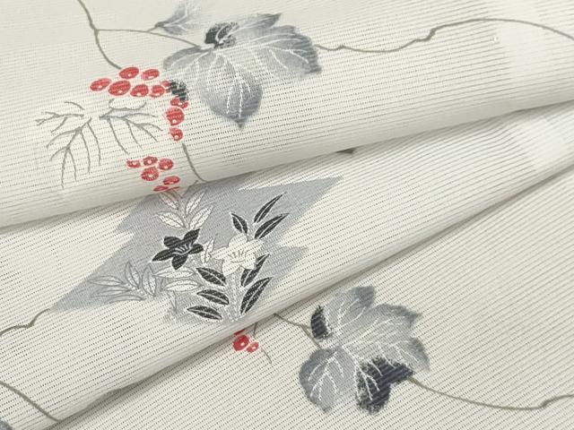 平和屋着物*夏物 小紋 絽 松皮菱花文 洗える着物 AABB8833sx