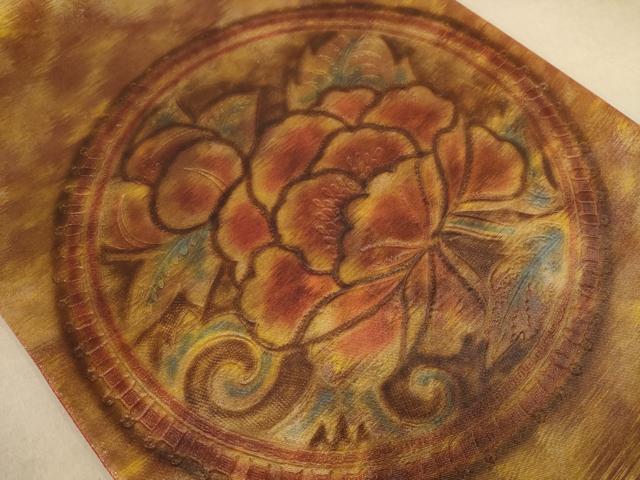 平和屋着物◎太鼓柄袋帯 花丸文 正絹 逸品 AABB9061dt