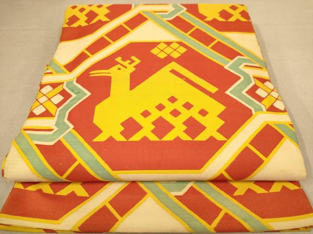 平和屋着物●両面 全通柄袋帯 有栖川文様 名物裂 正絹 逸品 AABB9106dt