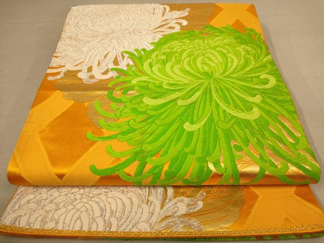 平和屋着物◎六通柄袋帯 唐織 乱菊 金銀糸 正絹 逸品 AABB9108dt