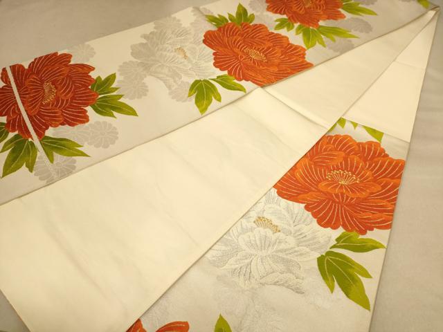 平和屋着物◎六通柄袋帯 唐織 草花文 金銀糸 やまとオリジナル 正絹 逸品 AABB9133dt