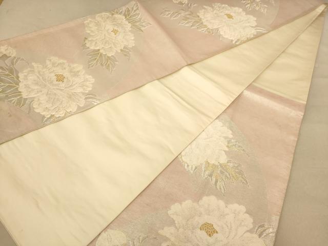 平和屋着物◎六通柄袋帯 唐織 草花文 金銀糸 正絹 逸品 AABB9193dt