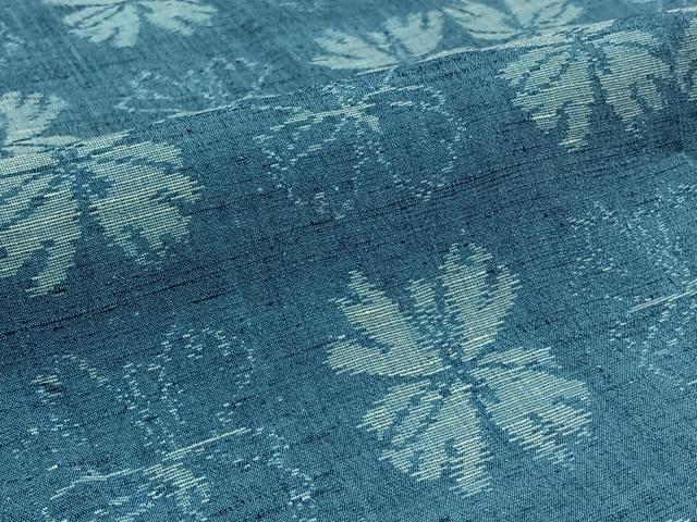 平和屋着物▽上質な紬 単衣 花尽くし文 正絹 逸品 AABB9206jh