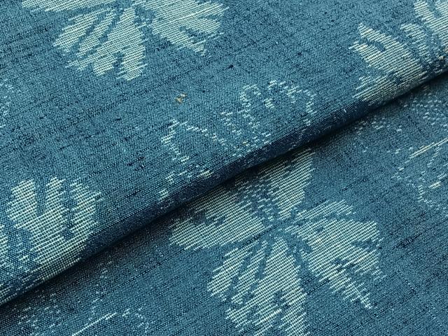 平和屋着物▽上質な紬 単衣 花尽くし文 正絹 逸品 AABB9206jh