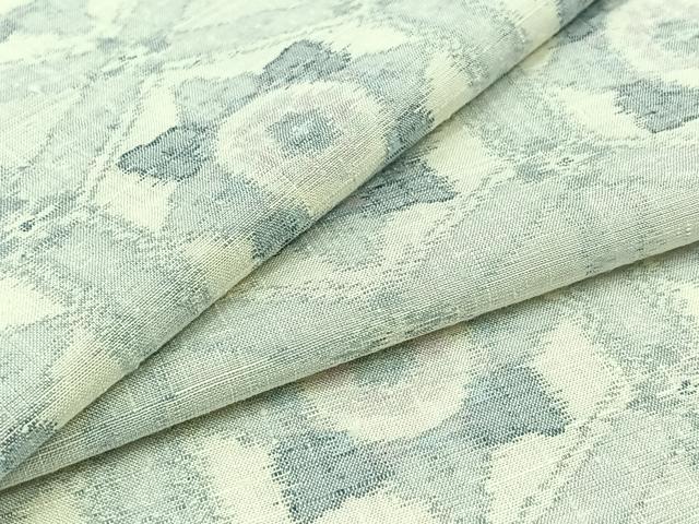 平和屋着物▽上質な紬 単衣 亀甲花文 正絹 逸品 AABB9213jh