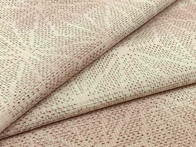 平和屋着物▽上質な紬 単衣 麻の葉文様 正絹 逸品 AABB9231jh