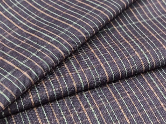 平和屋着物▽上質な紬 単衣 格子 正絹 逸品 AABB9239jh